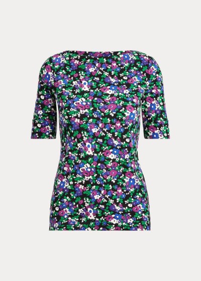 Ralph Lauren Floral Cotton-Blend Top Dame Danmark (QWTMC9721)